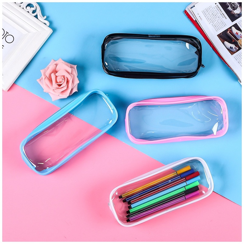Transparent PVC Waterproof Pencil Case Creative Korean Stationery School Office Supplies Qualities Pouch Simple Style