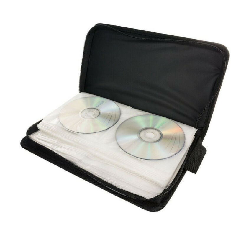 CD DVD Blu Ray Disc Carry Cases Holder Bag Wallet Storage Ring Binder 80 Sleeve