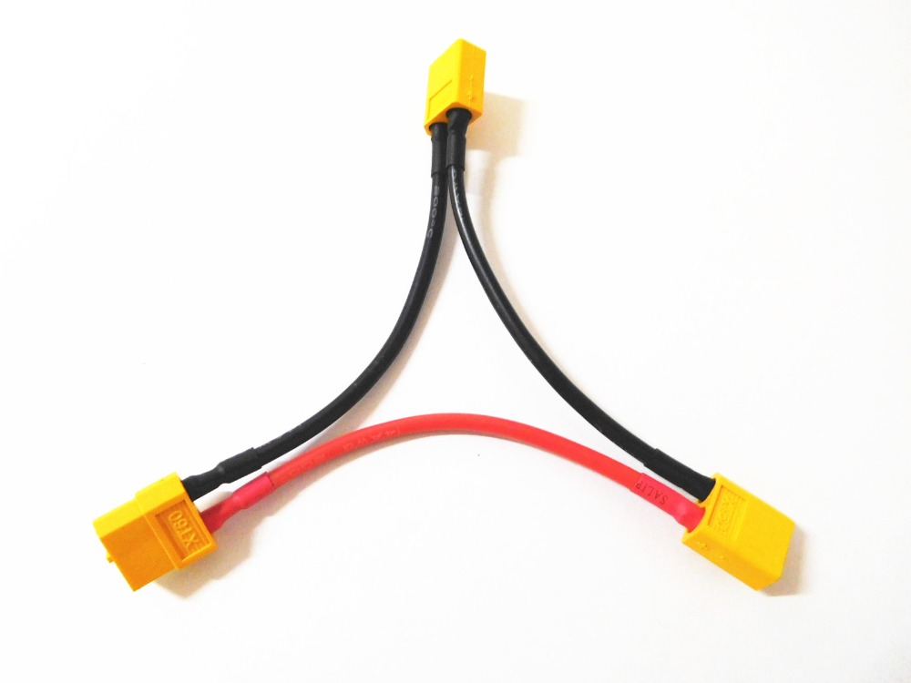 XT60 Parallel Deans T Plug Series Harness Battery Connector Cable Dual Extension Y Splitter Silicone Wire