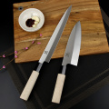 BIGSUNNY Set of 2 Pcs Sashimi Knife Set German Steel Sushi and Deba Knife Japanese Knife Set Wood Handle