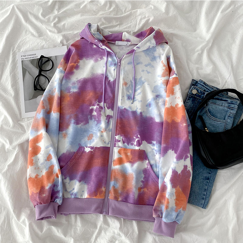 Tie Dye Women Hoodies Sweatshirt Autumn Winter Female Hoodie Hooded Casual Oversized Ladies Sweatshirts Fashion Pullovers Tops