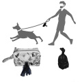 Premium Cotton Fabric Poop Bag Holder Attaches to Dog Leash dog pet accessories