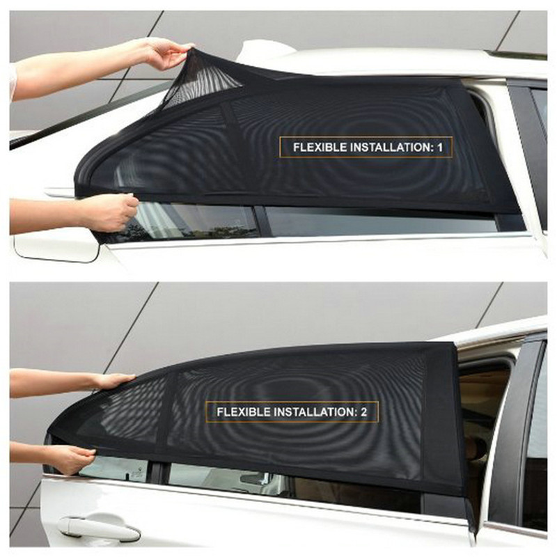 4Pcs Car Sun Shade UV Protection Car Curtain Car Window Sunshade Side Window Mesh Sun Visor Summer Protection Window Film