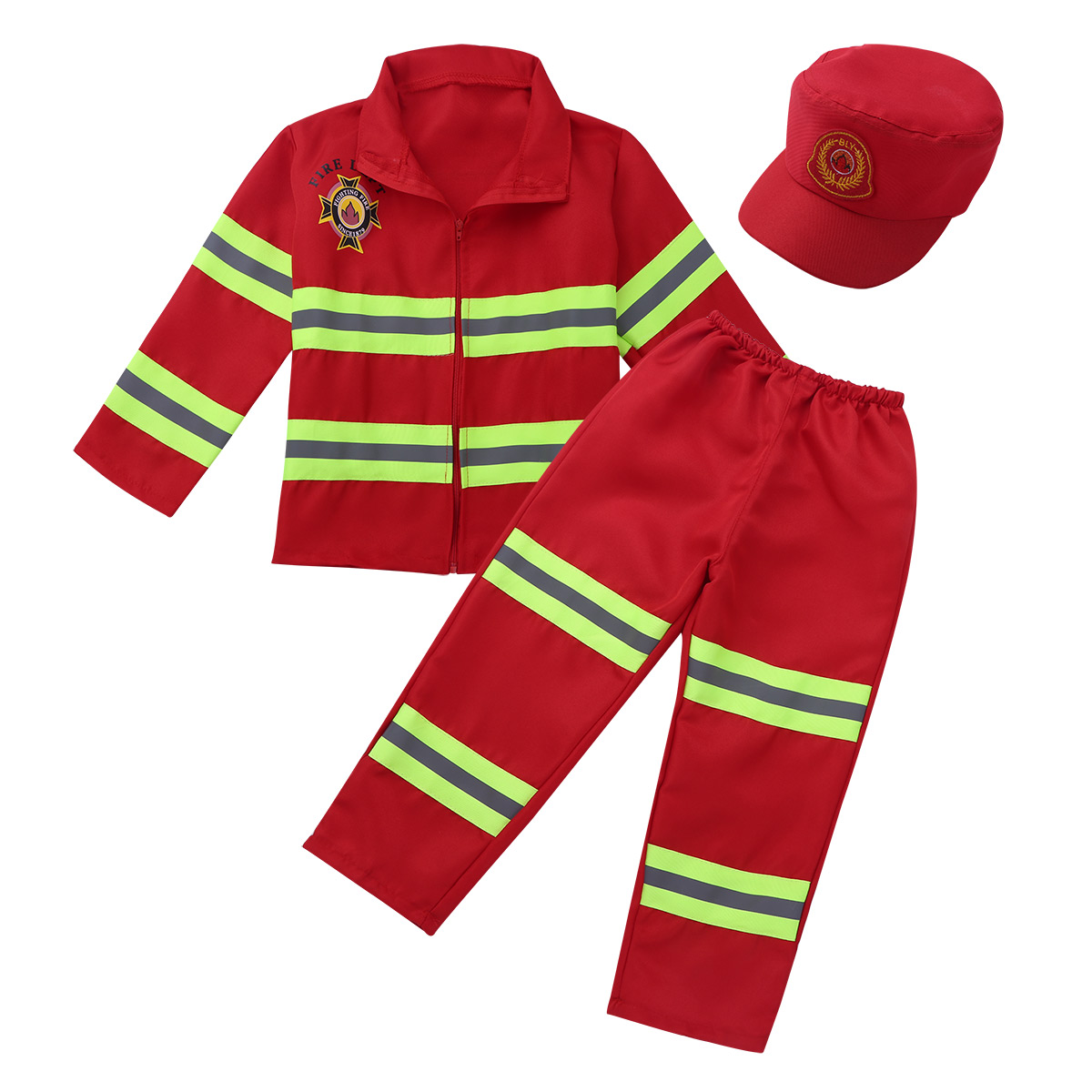 Kids New Year Christmas Gift Fireman Sam Costume for Kids Boys Girls Firefighter Cosplay Uniform Role-play Carnival Fancy Suit