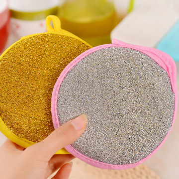 3pcs 11cm Double-sided Dish Washing Towel Bowl Pot Pan Cleaning Sponges Wash Brushes Round Scouring Pads Cleaner Kitchen Tool