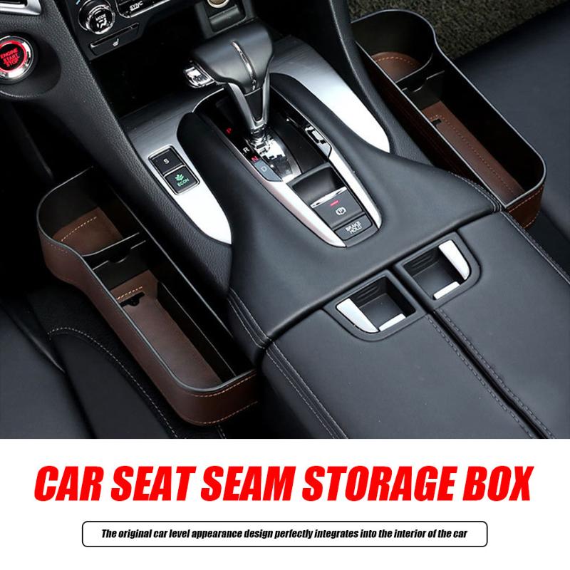 Auto Car Seat Gap Slit Filler Organizer Console Side Pocket PU Leather Storage Box Case Auto Stowing Tidying Accessories