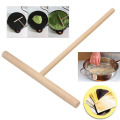2Pcs/Set 15cm T Shape Wooden Rake DIY Round Batter Pancake Crepe Spreader Rolling Pin Kitchen Tool Kit Wholesale