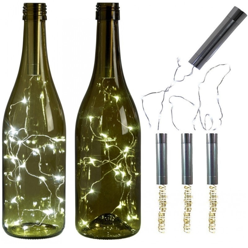 Led Wine Bottle Light Copper Wire String Light Home Bistro Wine Bottle Lamp Starry Bar Party Wedding Decoration Led Use Aa