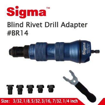 Sigma #BR14 HEAVY DUTY Blind Pop Rivet Drill Adapter Cordless or Electric power drill adaptor alternative air riveter rivet gun