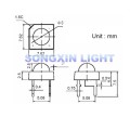 500 LED 5MM Piranha Round Super Flux Warm white Leds 4 pin Dome Wide Angle Super Bright Light Lamp For Car Light DIODES