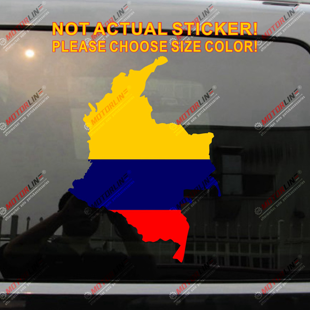 Flag Map of Colombia Decal Sticker Car Vinyl Colombian pick size color die cut no background