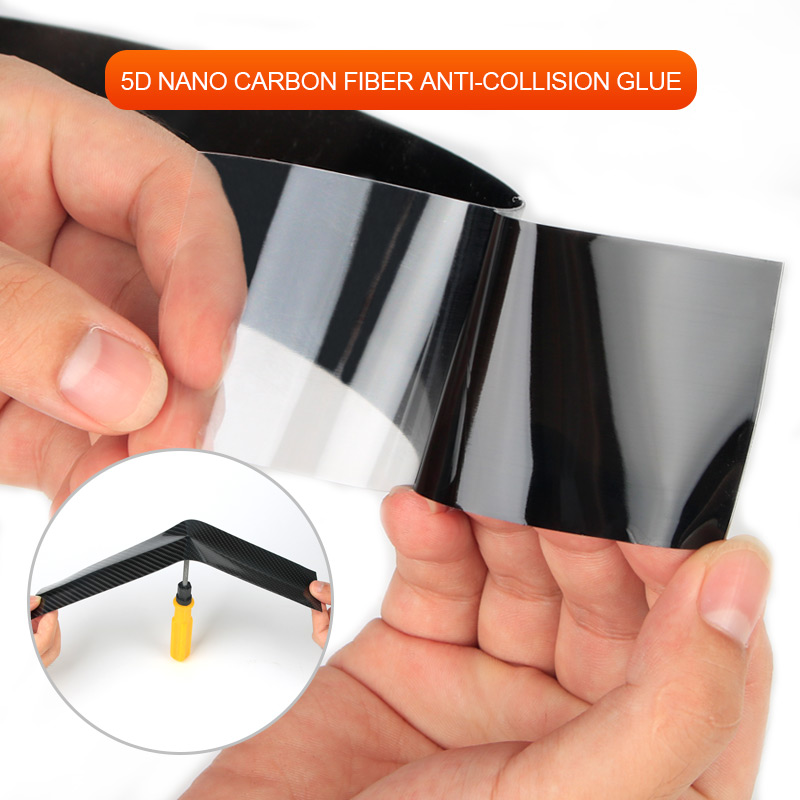 Car Styling Carbon Fiber Wrap 5D Car Door Protector Car Door Sill Strips Protector Carbon Fiber Vinyl Film Auto Bumper Stickers