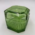 2020 Wholesale square green dot glass jar