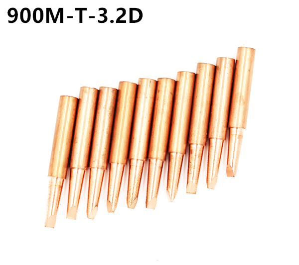 10X 900M-T-3.2D Diamagnetic copper soldering iron tip Lead-free Solder tip 933.376.907.913.951,898D,852D+ Soldering Station