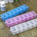Portable 7 Lattice Weekly Medicine Pill Box Pill Cases Portable Size Travel Medicine Holder Tablet Storage Case Container