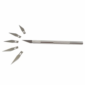 Non-slip Metal Wood Carving Tools Fruit Food Craft Sculpture Engraving Utility Knife With 6 Blades For phone PCB repair
