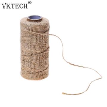100m/Roll Natural Hemp Rope DIY Tag Label Hang Rope Wedding Home Woven Decorative Twine Jute String Gardening Cord