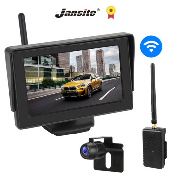 Jansite 4.3 Inches Wireless Car LCD Monitor Parking Monitor Rear View Camera Backup Camera Kit Assistant for Truck Pickup RV 12V