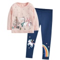 Girls Clothing Set Long Sleeve Children Clothes Set Little Girl Cartoon Print T Shirt and Pants Leggings Outfits Unicornio 2pcs