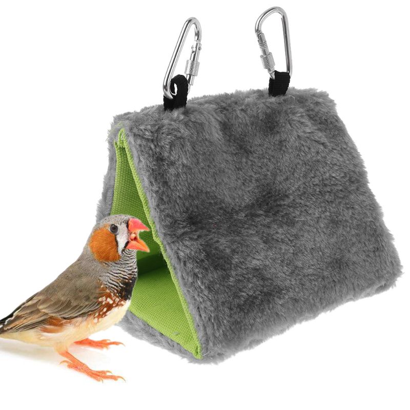 Plush Bird Parrot Hammock Pet Hanging Bed Tent House Winter Warm Cage Nest