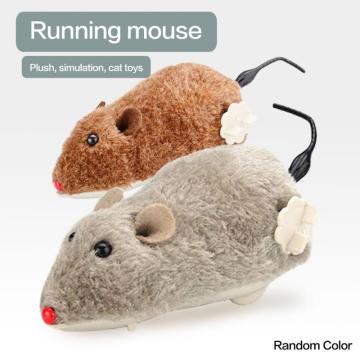 Creative Funny Clockwork Spring Force Plush Mouse Toy Cat And Dog Play Toy Mechanical Movement Mouse Pet Toy Accessories