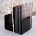2Pcs Black Acrylic Bookends L-shaped Desk Organizer Desktop Book Holder School Stationery Office Accessories