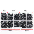 142Pcs 6-12mm DIY Doll Eyes Black Plastic Crafts Safety Eyes for Teddy Bear Soft Toy Animal Doll Amigurumi DIY Accessories