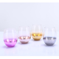 Electroplate Effect stemless wine drinking glass