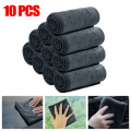 10PCS Black Car Care Polishing Wash Towels Microfibers Car Detailing Cleaning Soft Cloths Home Window 30x40cm