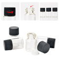 Aihogard 100pcs 7ml Mini Transparent Glass Bottle Reagents Refillable Sample Bottle Essential Oil Bottle With Black Cap