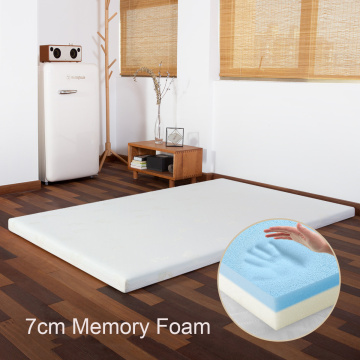 Newentor Memory Foam Mattress Topper 7cm 2-in-1 Gel Foam Topper for Bed Thicken Tatami Washable Mat King Queen Twin Full Size