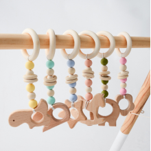 Natural Wooden Baby Teething Toys Wooden Teether Ring