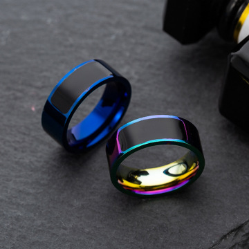Groove Rings Black Blu Stainless Steel Midi Rings For Men Charm Male Jewelry Smart Accessories Dropshipping