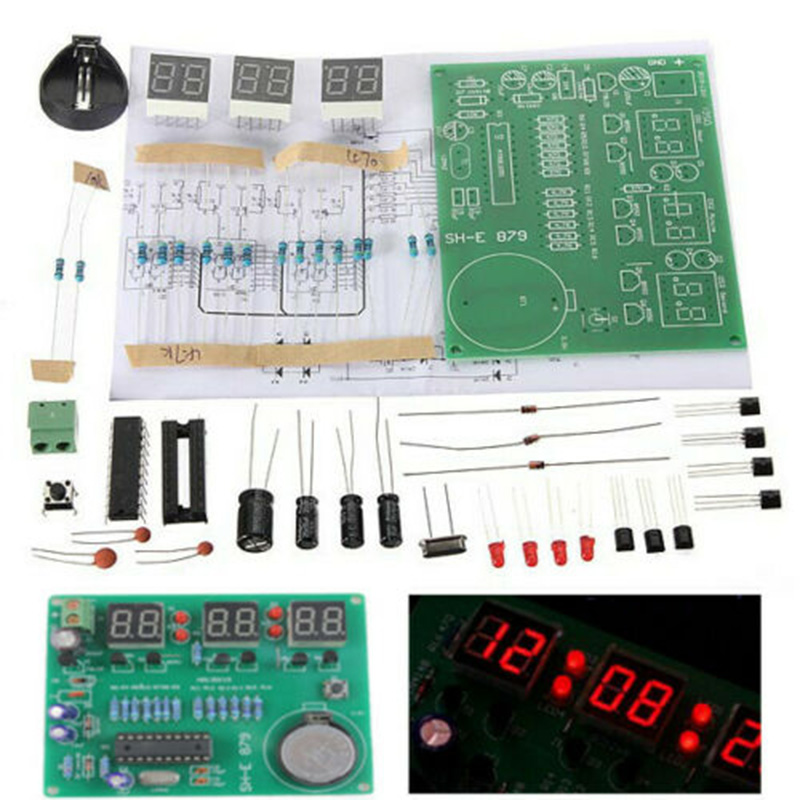 AT89C2051 6 Digital LED Display Electronic Clock DIY Kit Receiver for Arduino Flux