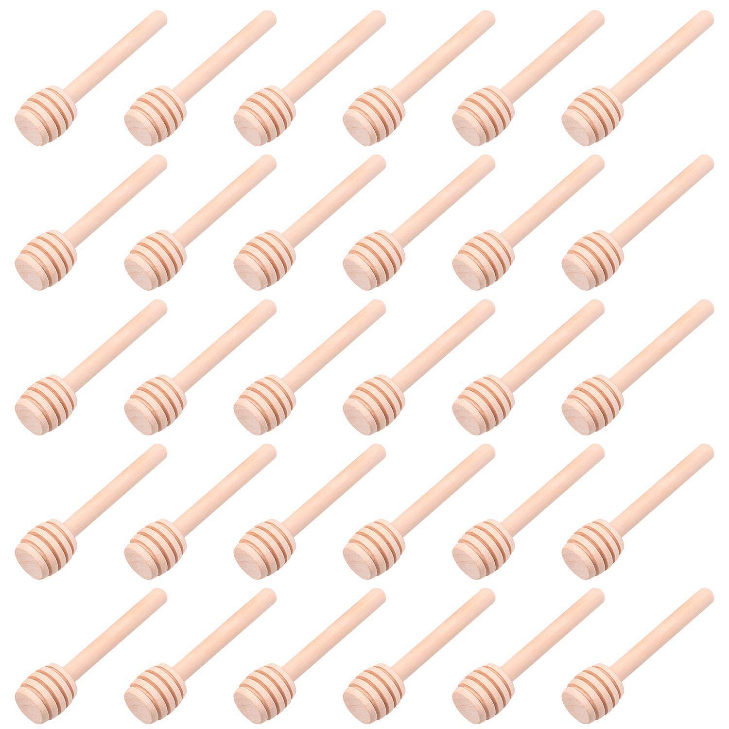 30 PCS Mini Wood Honey Dipper Sticks,8cm Server for Honey Jar Dispenser Drizzle Honey