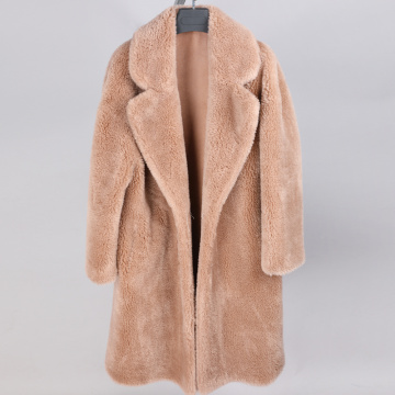 2020 winter fashion women's jacket Natural wool sheepskin Long warmth and loose Park jacket