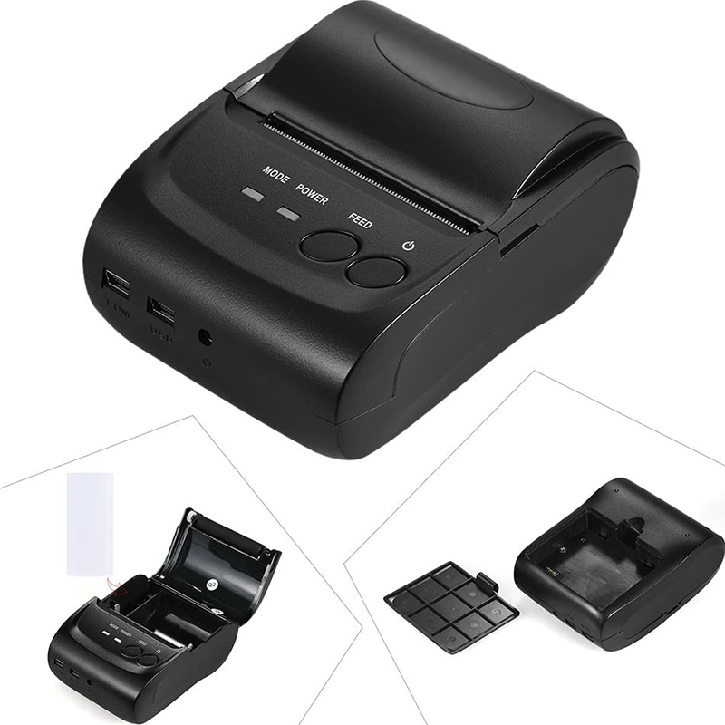 Mini Portable Wireless USB Thermal Printer Receipt Ticket POS Printing for IOS Android Windows(US Plug)