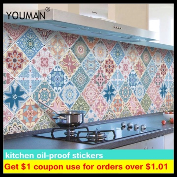 Kitchen oil-proof stickers high temperature cooktop self-adhesive tile cabinet countertop range hood kitchen waterproof stickers