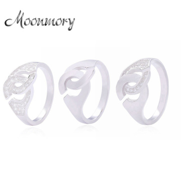 Moonmory 925 Sterling Silver Handcuff Ring For Women and Man French Popular Handcuff Shape Ring Sterling Silver Jewelry Making