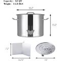 52QT Stainless Tamale Steamer Pot with Lid