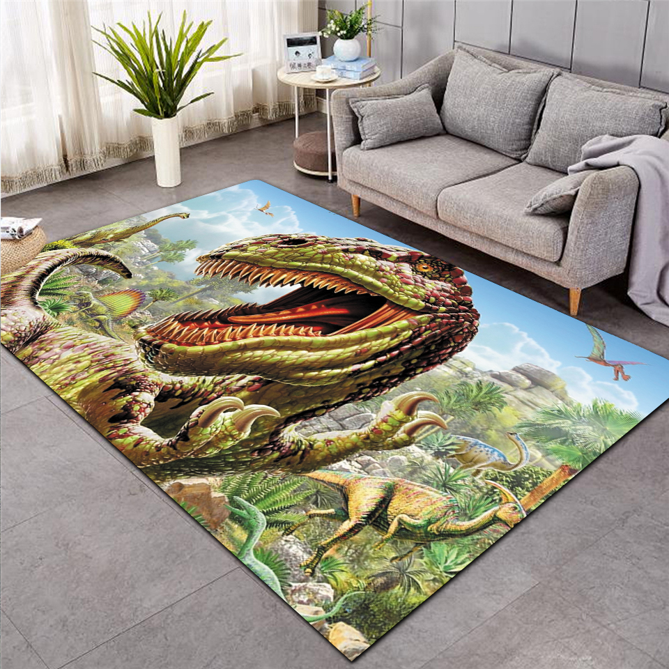 Kids dinosaur Shaggy Anti-Skid Floor play Mat 3D Carpet Non-slip rug Dining Living Room Soft Child Bedroom Mat Carpet Home 007
