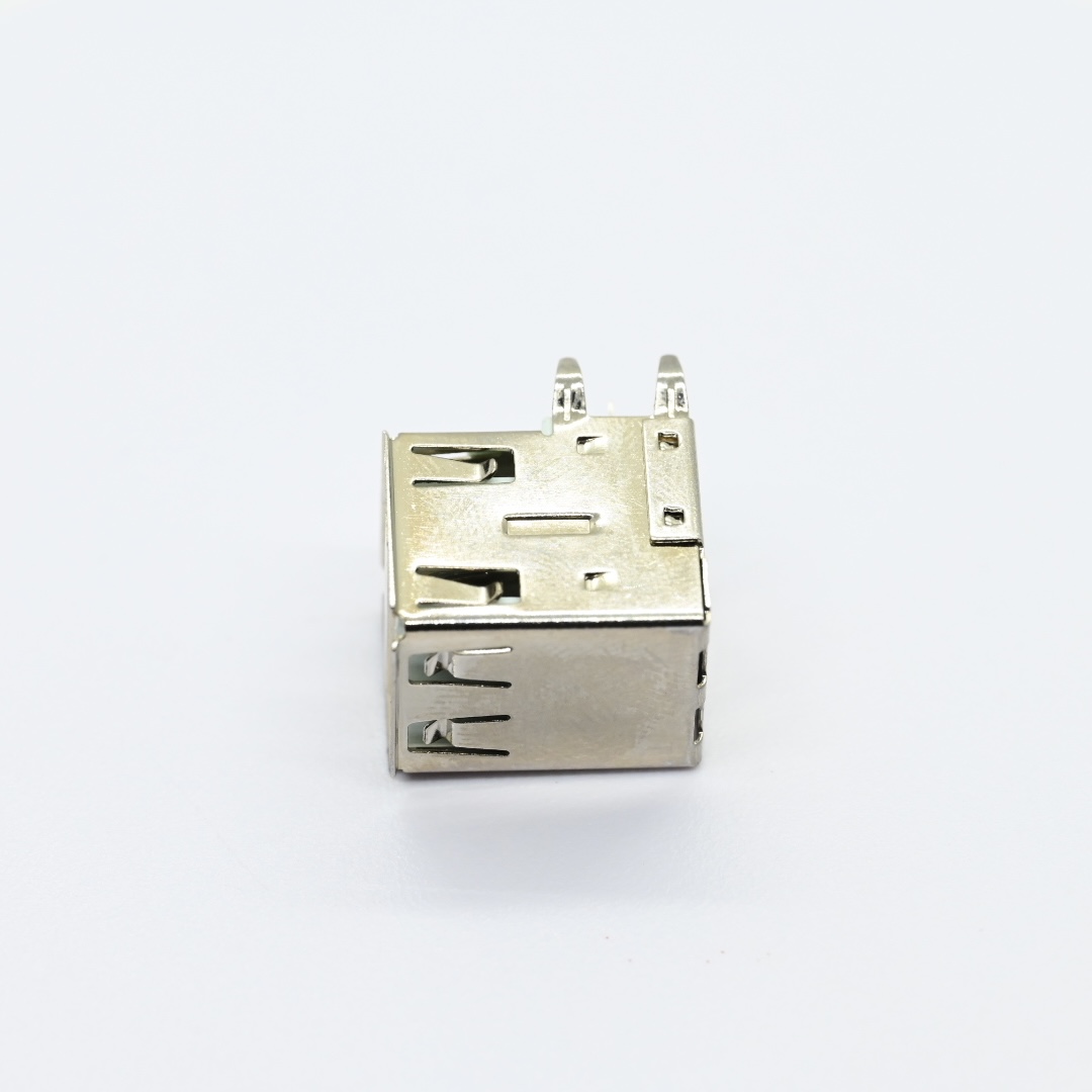 UAFR05-B-L-P-G0-A-A-A+USB A Type Receptacle Double Stack Angle DIP13.14mm（3）