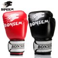 1 Pair Breathable MMA Boxing Gloves Solid Color Soft PU Material Muay Thai Training Full Finger MMA Gloves for Adult
