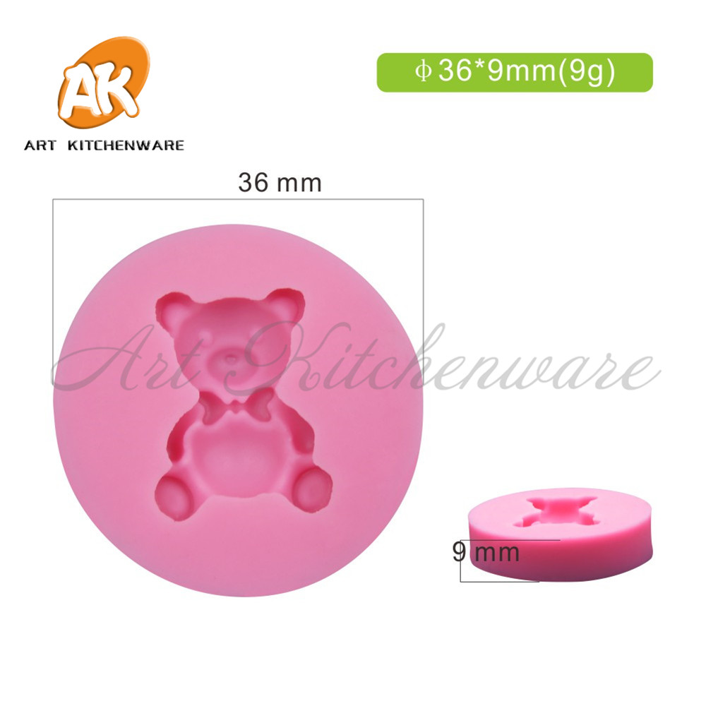 1PCS Lovely Bear Silicone Candy Mold Birthday Cake Fondant Moulds Chocolate Cupcake Decorations Cookie Tools Bakery Pastry