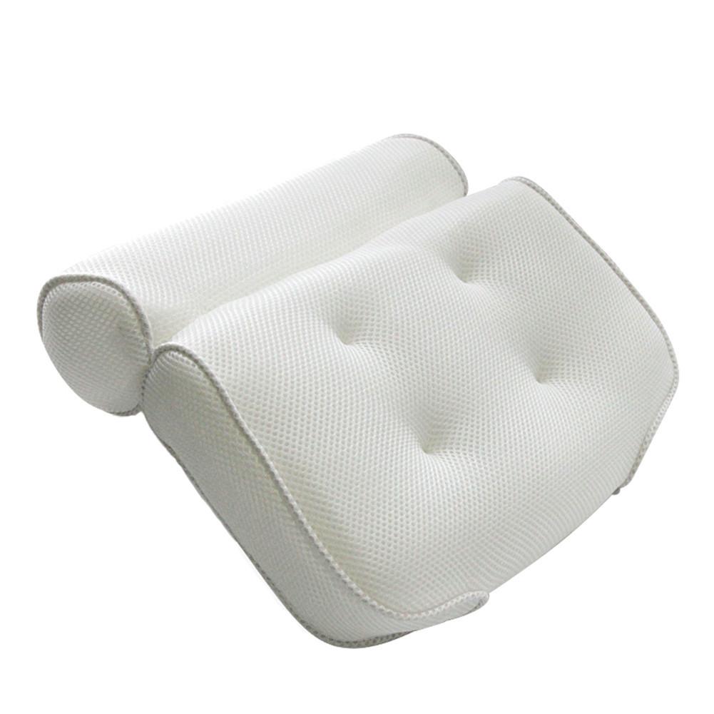 Non-slip Bath Pillow Bathtub Spa Pillow 3D Mesh Bathroom Bathtub Pillow Backrest Headrest Suction Cup Bath Cushion #4O