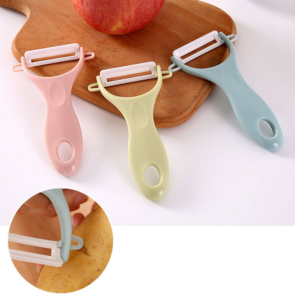 3 Colours Creative Ceramic Fruit Vegetable Peeler Kitchen Multi-function Apple Scraping Fruit Paring Knife Fruit Tools