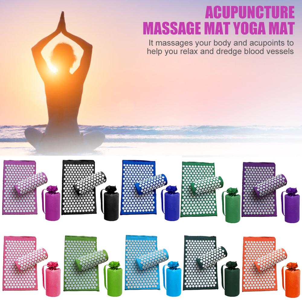 Lotus Spike Acupuncture Massager Cushion Relief Body Tension Yoga Mats Pain Spike Mat Acupuncture Massage Mat with Pillow Dropsh