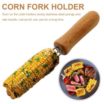 Corn Fork Holder Heat-resistant Stainless Steel Corn Holder Food Forks BBQ Tool for Picnic Camping Barbecue