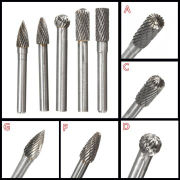 1PC Type A/C/D/F/G 6*8MM Head Tungsten Carbide Rotary Tool Point Burr Die Grinder Abrasive Tools Drill Milling Carving Bit Tools