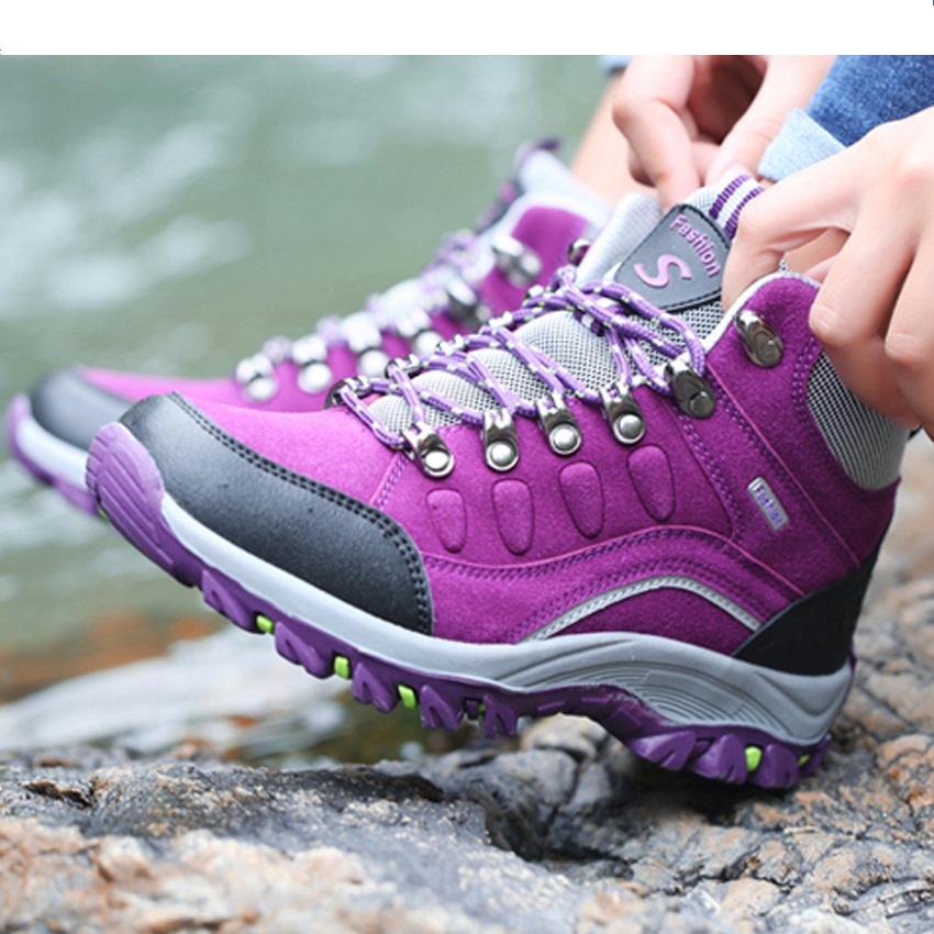 Winter High Top Hiking Shoes Women Outdoor Waterproof Hiking Shoes Mountain Zapatillas Trekking Mujer Shoes Warm Snow Boots 298k